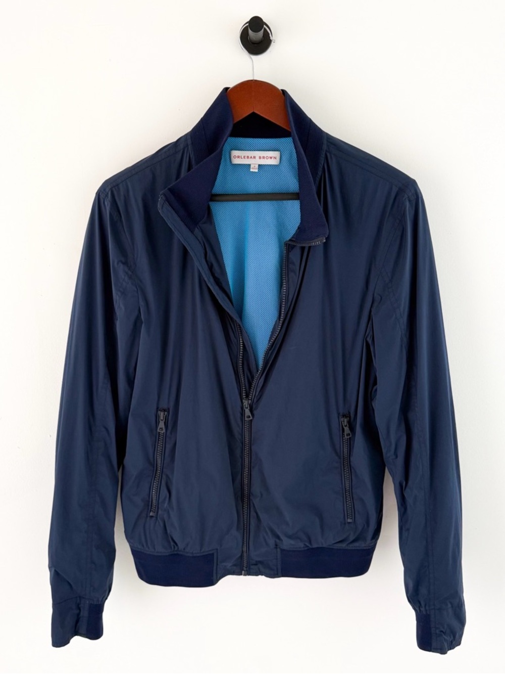 Orlebar Brown Windbreaker Bomber Jacket Spring Navy Blue Men's Size M